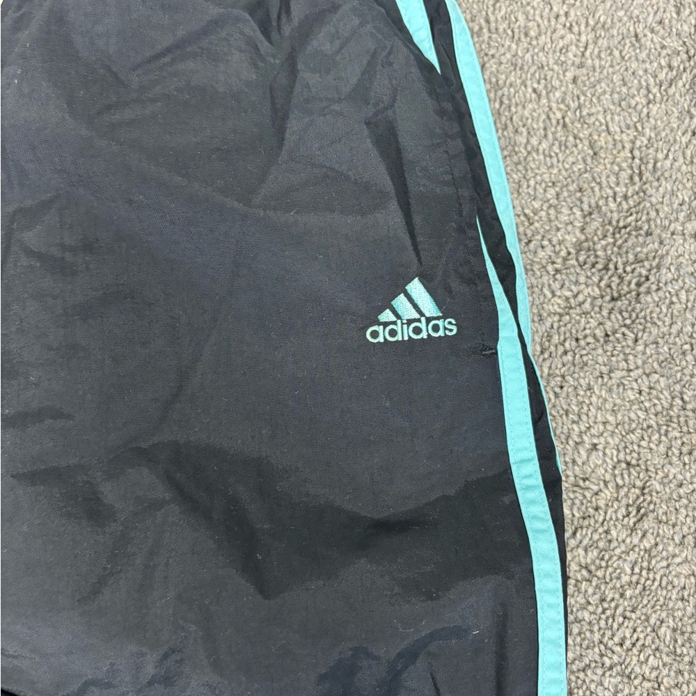Y2k black with blue stripe lined‎ adidas track pants - Picture 2 of 10